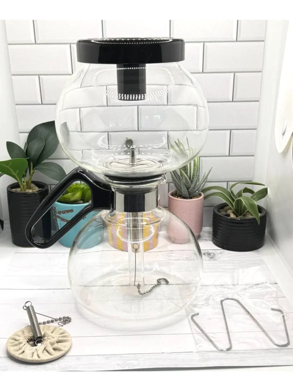 Yama 8-Cup Stove Top Coffee Siphon Brewer Heat-Resistant Glass 32 Oz SY-8